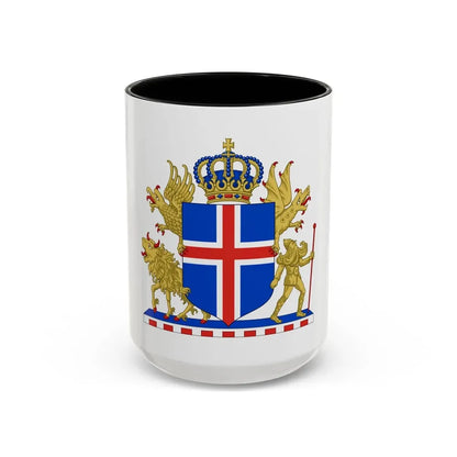 Kingdom of Iceland Coat of Arms - Accent Coffee Mug 15oz Black - Go Mug Yourself