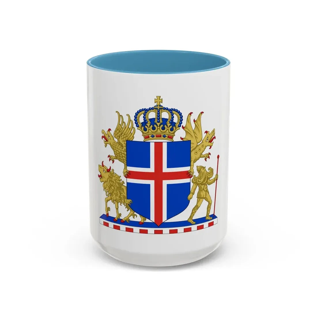 Kingdom of Iceland Coat of Arms - Accent Coffee Mug 15oz Light Blue - Go Mug Yourself