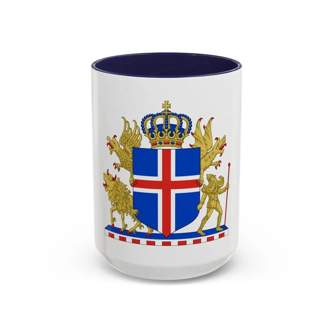 Kingdom of Iceland Coat of Arms - Accent Coffee Mug 15oz Navy - Go Mug Yourself