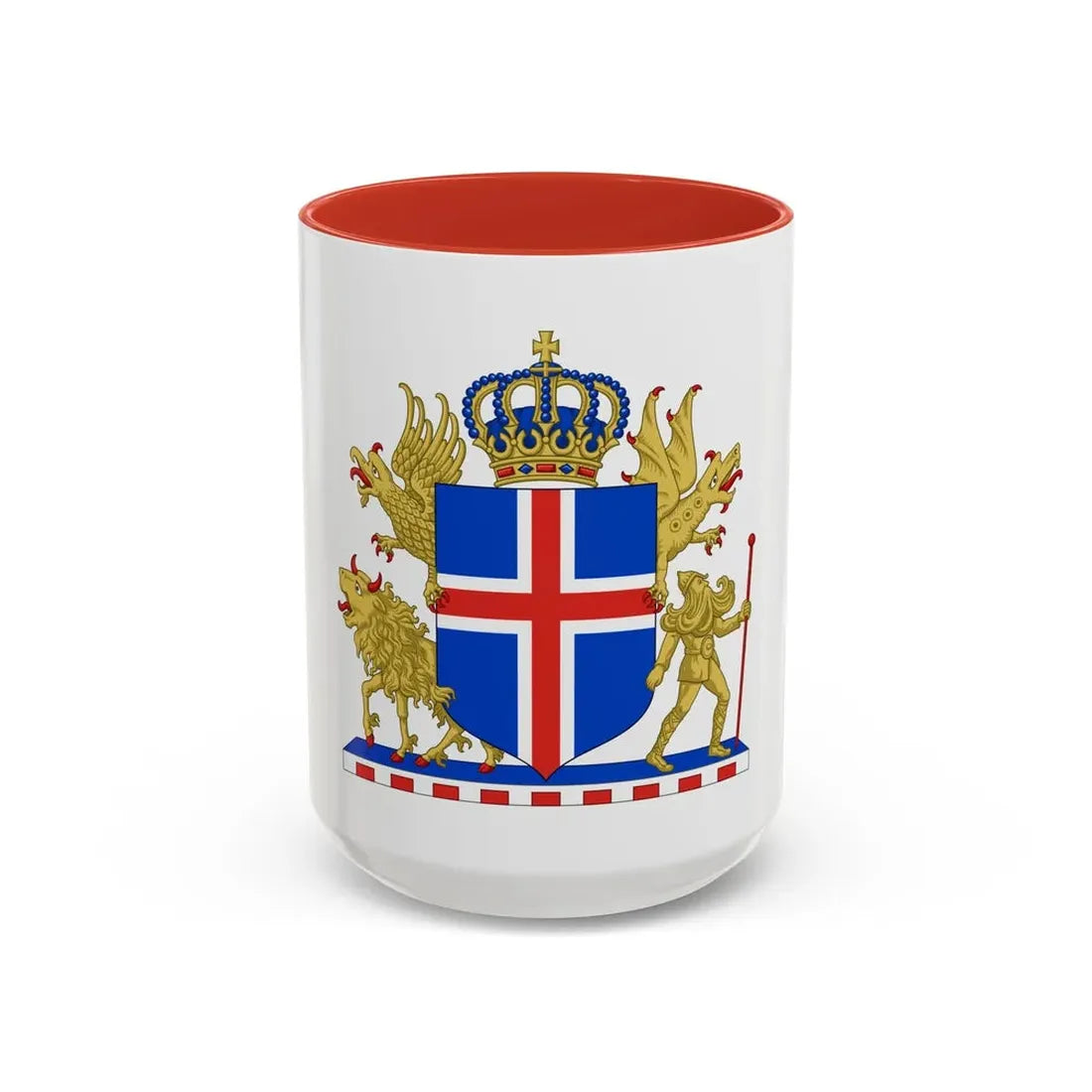 Kingdom of Iceland Coat of Arms - Accent Coffee Mug 15oz Red - Go Mug Yourself