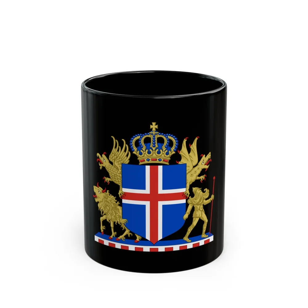 Kingdom of Iceland Coat of Arms - Black Coffee Mug-11oz-Go Mug Yourself