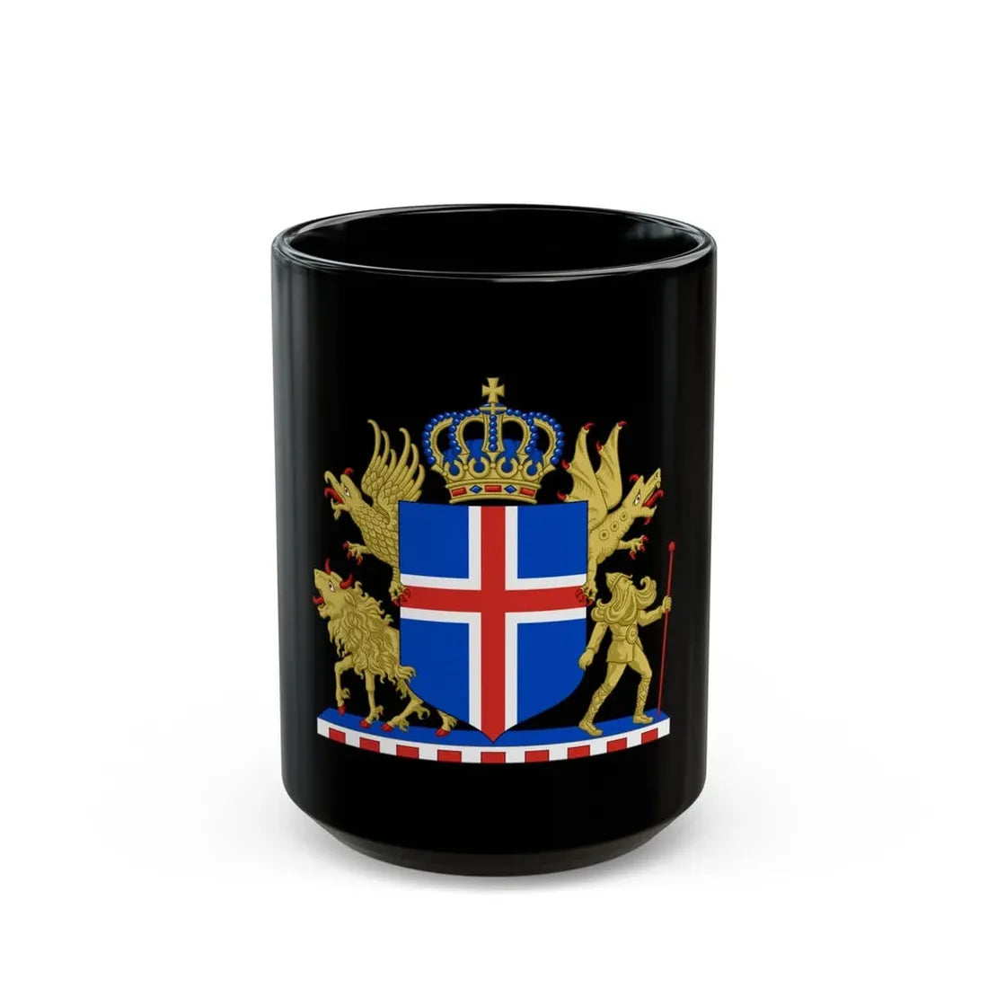 Kingdom of Iceland Coat of Arms - Black Coffee Mug 15oz - Go Mug Yourself