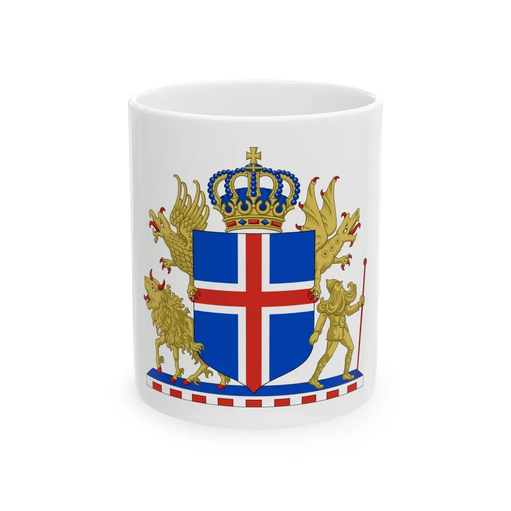 Kingdom of Iceland Coat of Arms - White Coffee Mug-11oz-Go Mug Yourself