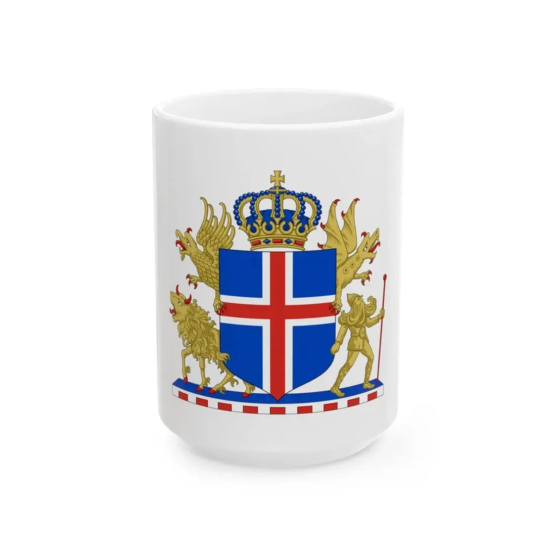 Kingdom of Iceland Coat of Arms - White Coffee Mug 15oz - Go Mug Yourself