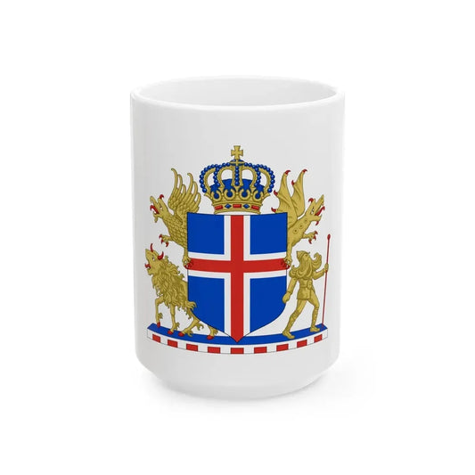 Kingdom of Iceland Coat of Arms - White Coffee Mug 15oz - Go Mug Yourself