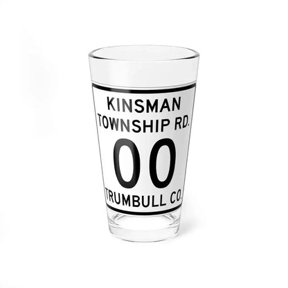 Kinsman Township Trumbull County Ohio route shield template (Ohio) (Road Sign) Pint Glass 16oz 16oz - Go Mug Yourself