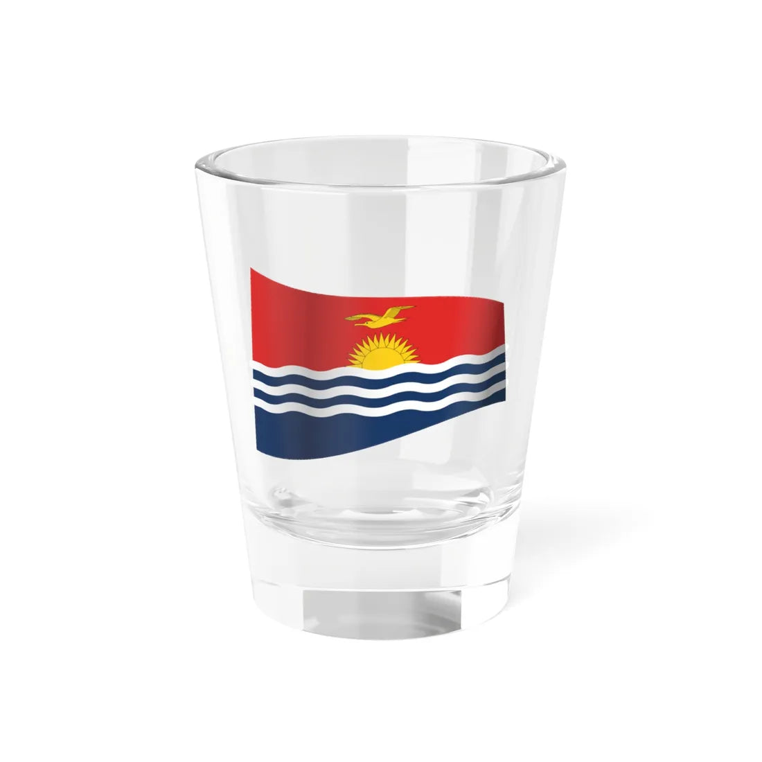 Kiribati Flag - iconic waving (Kiribati) Shot Glass 1.5oz 1.5oz - Go Mug Yourself