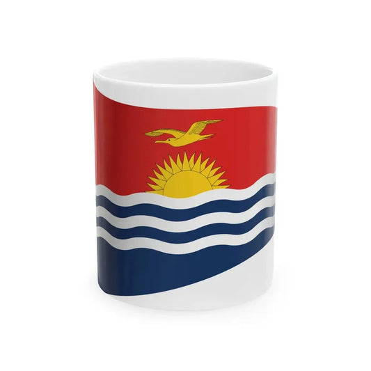 Kiribati Flag - iconic waving (Kiribati) White Coffee Mug 11oz - Go Mug Yourself