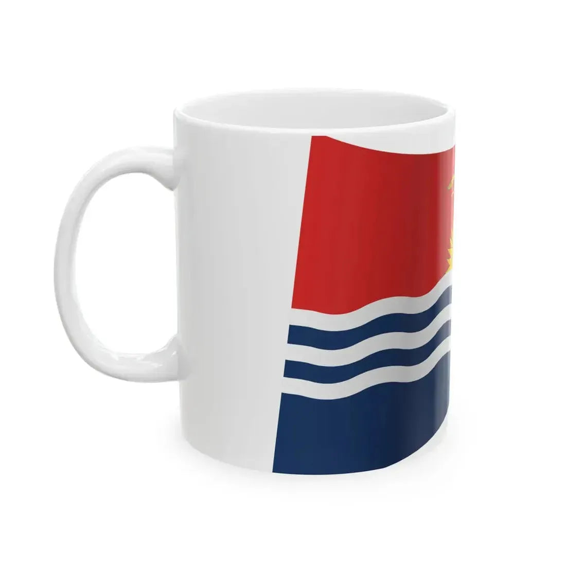Kiribati Flag - iconic waving (Kiribati) White Coffee Mug - Go Mug Yourself
