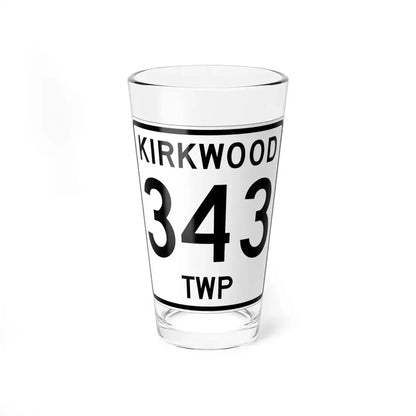 Kirkwood Township Route 343 Belmont County Ohio (Ohio) (Road Sign) Pint Glass 16oz 16oz - Go Mug Yourself