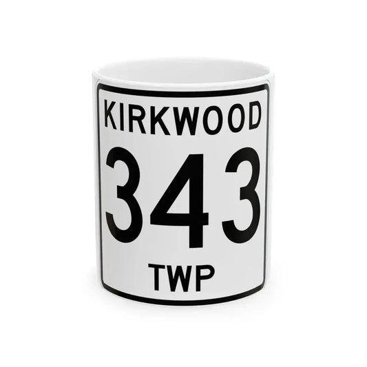 Kirkwood Township Route 343 Belmont County Ohio (Ohio) (Road Sign) White Coffee Mug 11oz - Go Mug Yourself