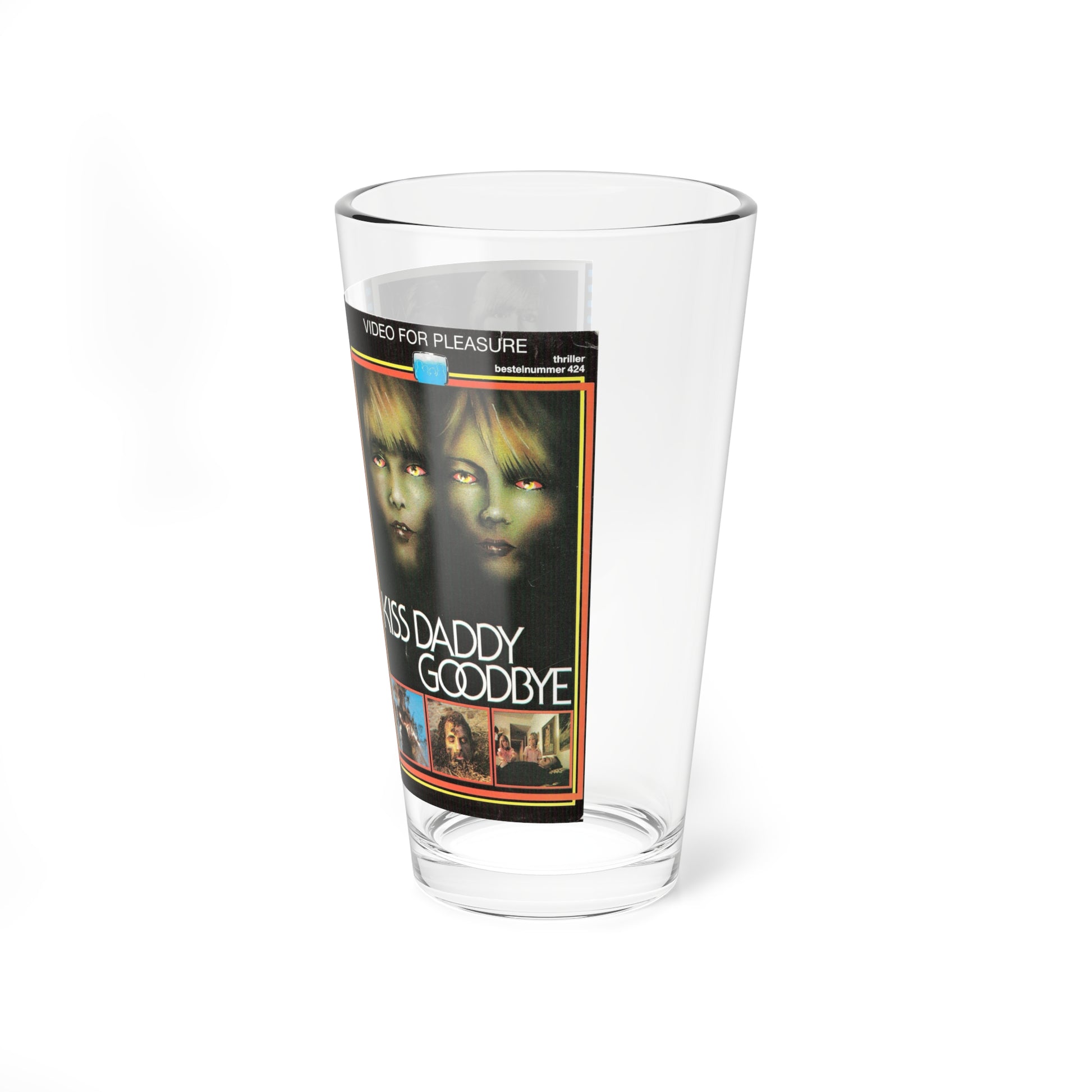 KISS DADDY GOODBYE (VHS COVER) Pint Glass 16oz-Go Mug Yourself