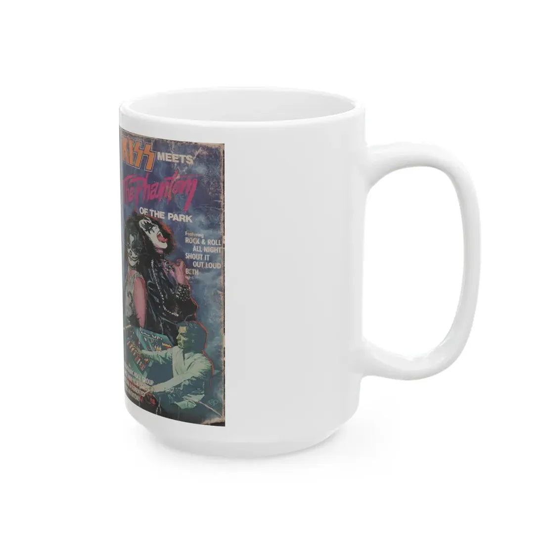 KISS MEETS THE PHANTOM OF THE PARK (VHS COVER) - White Coffee Mug - Go Mug Yourself