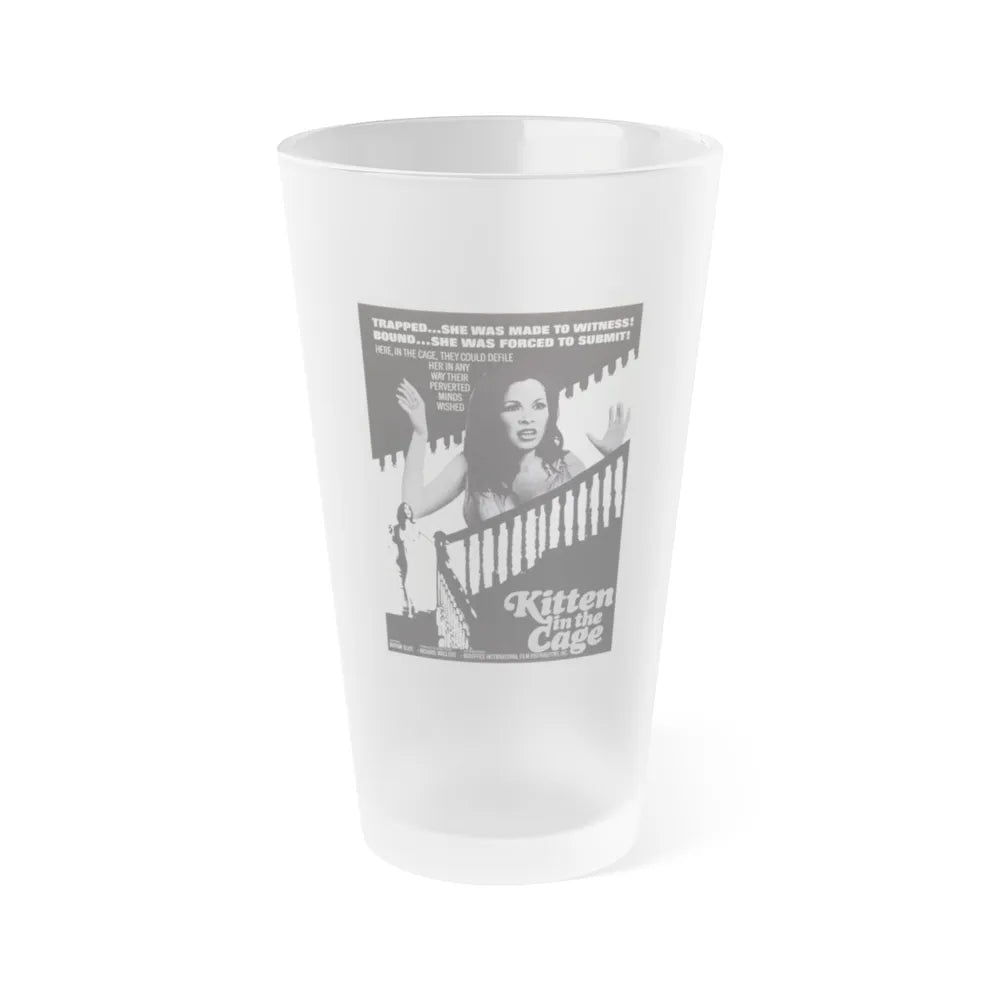 KITTEN IN THE CAGE 1968 Movie Poster - Frosted Pint Glass 16oz-16oz-Frosted-Go Mug Yourself