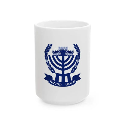 Knesset Guard Flag (Israel) White Coffee Mug 15oz - Go Mug Yourself