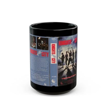 KNIGHTS OF THE CITY (VHS COVER) - Black Coffee Mug 15oz - Go Mug Yourself