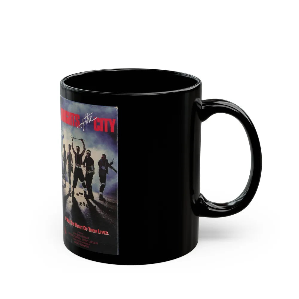 KNIGHTS OF THE CITY (VHS COVER) - Black Coffee Mug-Go Mug Yourself