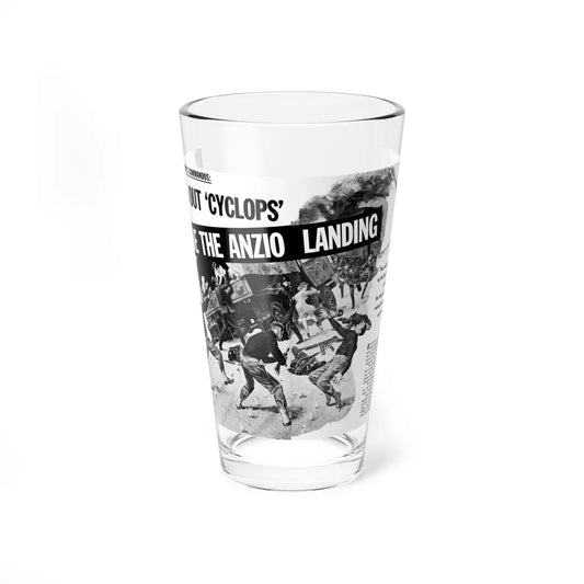 Knock Out 'Cyclops' Save The Anzio Landing, Bluebook for Men, August 1963 - Pint Glass 16oz-16oz-Go Mug Yourself