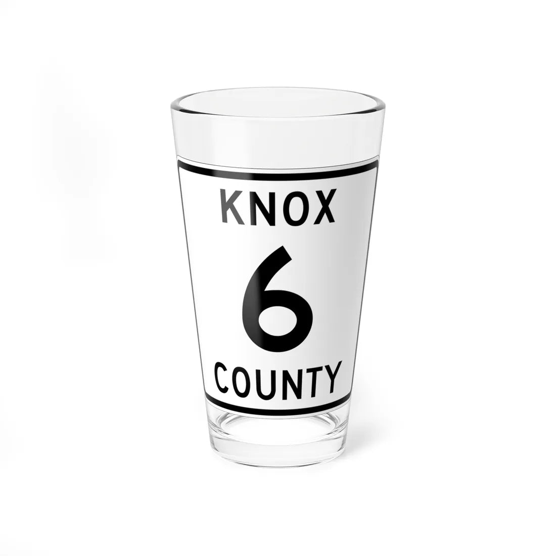 Knox County Route 6 OH (Ohio) (Road Sign) Pint Glass 16oz 16oz - Go Mug Yourself