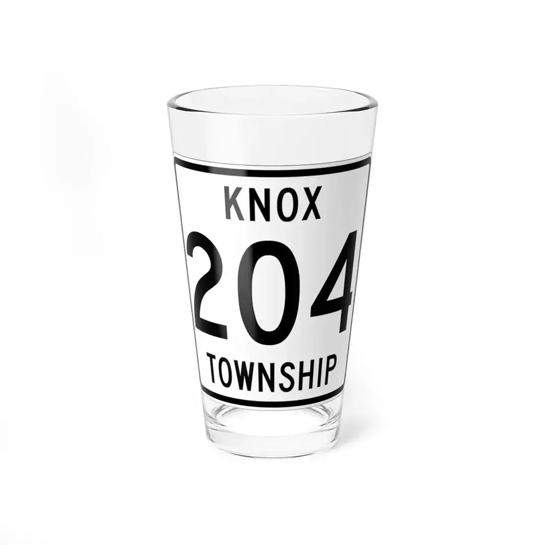 Knox Township Route 204 Holmes County Ohio (Ohio) (Road Sign) Pint Glass 16oz 16oz - Go Mug Yourself