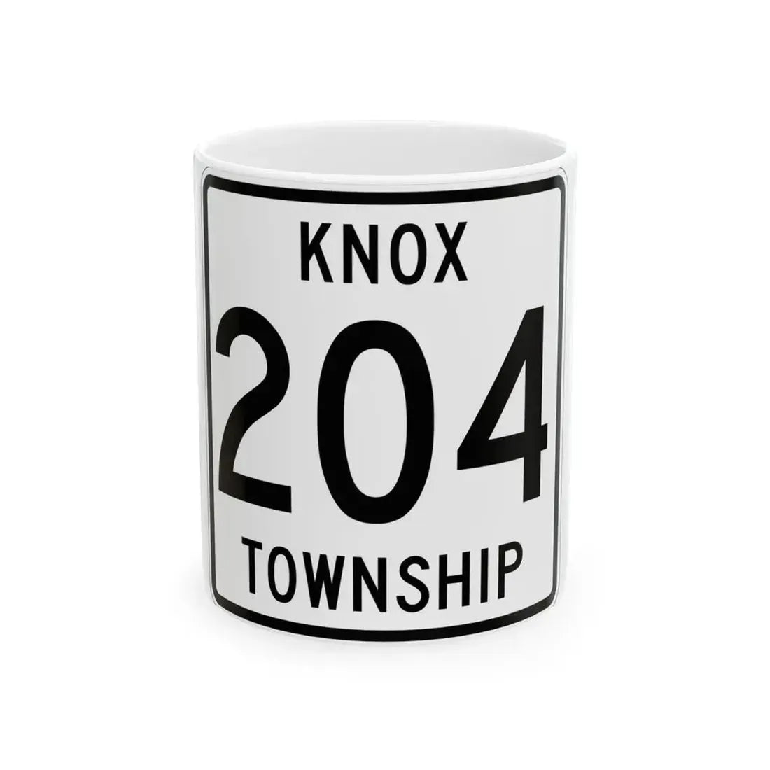 Knox Township Route 204 Holmes County Ohio (Ohio) (Road Sign) White Coffee Mug 11oz - Go Mug Yourself