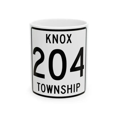 Knox Township Route 204 Holmes County Ohio (Ohio) (Road Sign) White Coffee Mug 11oz - Go Mug Yourself