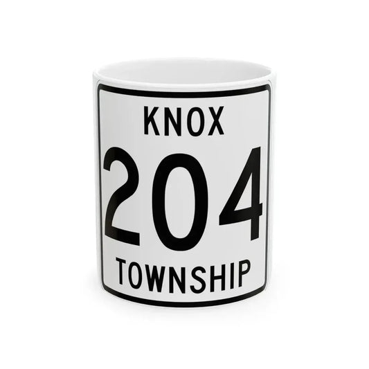 Knox Township Route 204 Holmes County Ohio (Ohio) (Road Sign) White Coffee Mug 11oz - Go Mug Yourself