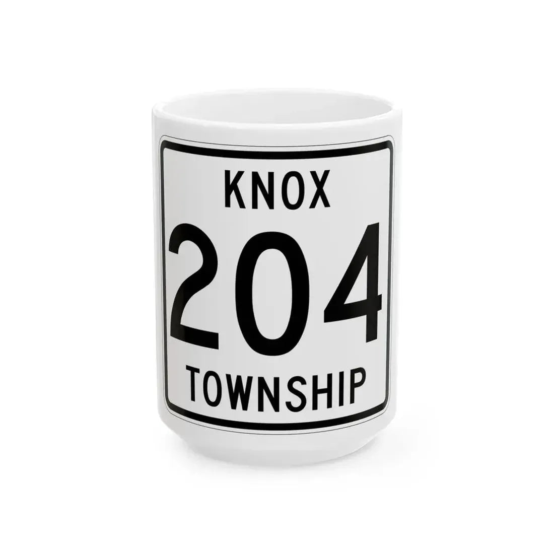 Knox Township Route 204 Holmes County Ohio (Ohio) (Road Sign) White Coffee Mug 15oz - Go Mug Yourself
