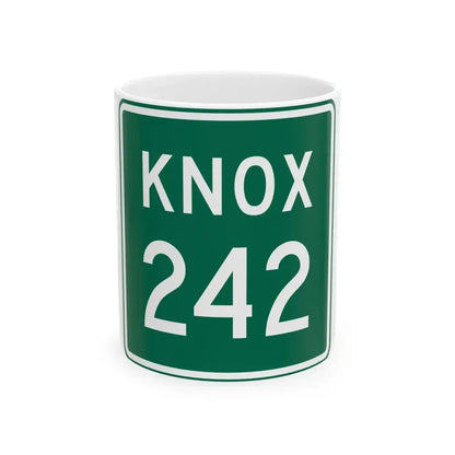 Knox Township Route 242 Jefferson County Ohio (Ohio) (Road Sign) White Coffee Mug 11oz - Go Mug Yourself
