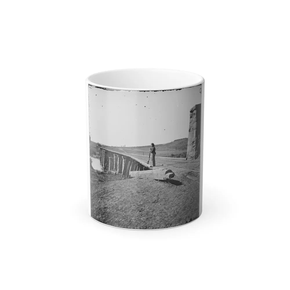 Knoxville, Tenn., Vicinity. Bridge at Strawberry Plains, 20 Miles Northeast of Knoxville; Camera on Tripod at Right (U.S. Civil War) Color Changing Coffee Mug 11oz-11oz-Go Mug Yourself