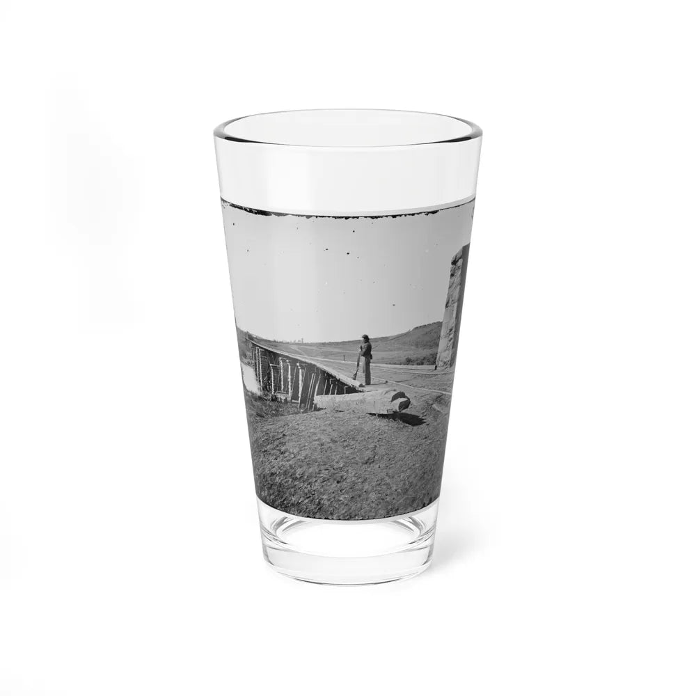 Knoxville, Tenn., Vicinity. Bridge At Strawberry Plains, 20 Miles Northeast Of Knoxville; Camera On Tripod At Right (U.S. Civil War) Pint Glass 16oz-16oz-Go Mug Yourself