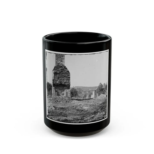 Knoxville, Tenn., Vicinity. Military Bridge At Strawberry Plains And A Fort In The Distance, Seen From North Bank Of The Holston (U.S. Civil War) Black Coffee Mug-15oz-Go Mug Yourself