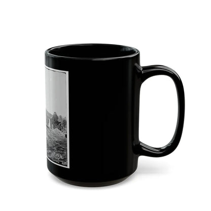 Knoxville, Tenn., Vicinity. Military Bridge At Strawberry Plains And A Fort In The Distance, Seen From North Bank Of The Holston (U.S. Civil War) Black Coffee Mug-Go Mug Yourself