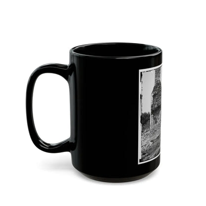 Knoxville, Tenn., Vicinity. Military Bridge At Strawberry Plains And A Fort In The Distance, Seen From North Bank Of The Holston (U.S. Civil War) Black Coffee Mug-Go Mug Yourself