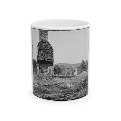 Knoxville, Tenn., Vicinity. Military Bridge At Strawberry Plains And A Fort In The Distance, Seen From North Bank Of The Holston (U.S. Civil War) White Coffee Mug-11oz-Go Mug Yourself