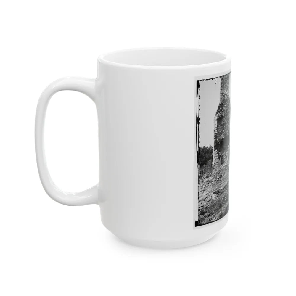 Knoxville, Tenn., Vicinity. Military Bridge At Strawberry Plains And A Fort In The Distance, Seen From North Bank Of The Holston (U.S. Civil War) White Coffee Mug-Go Mug Yourself