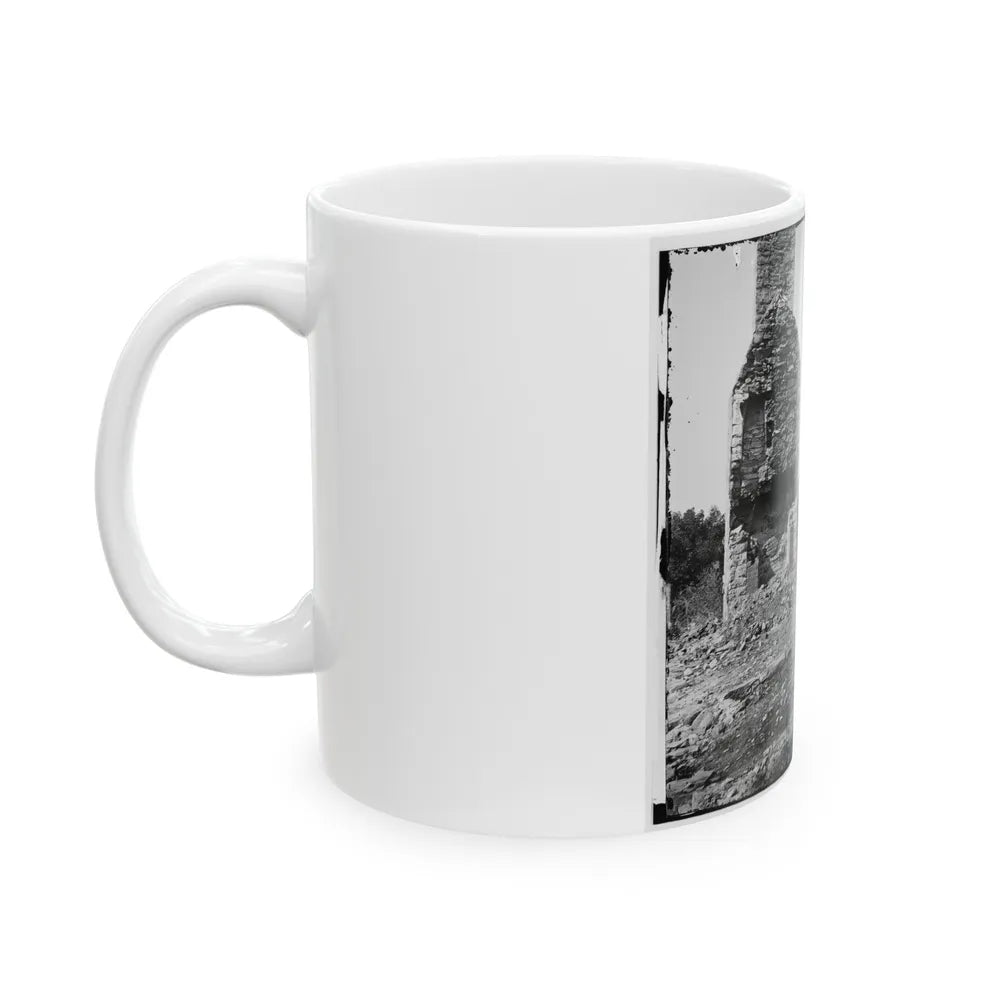 Knoxville, Tenn., Vicinity. Military Bridge At Strawberry Plains And A Fort In The Distance, Seen From North Bank Of The Holston (U.S. Civil War) White Coffee Mug-Go Mug Yourself