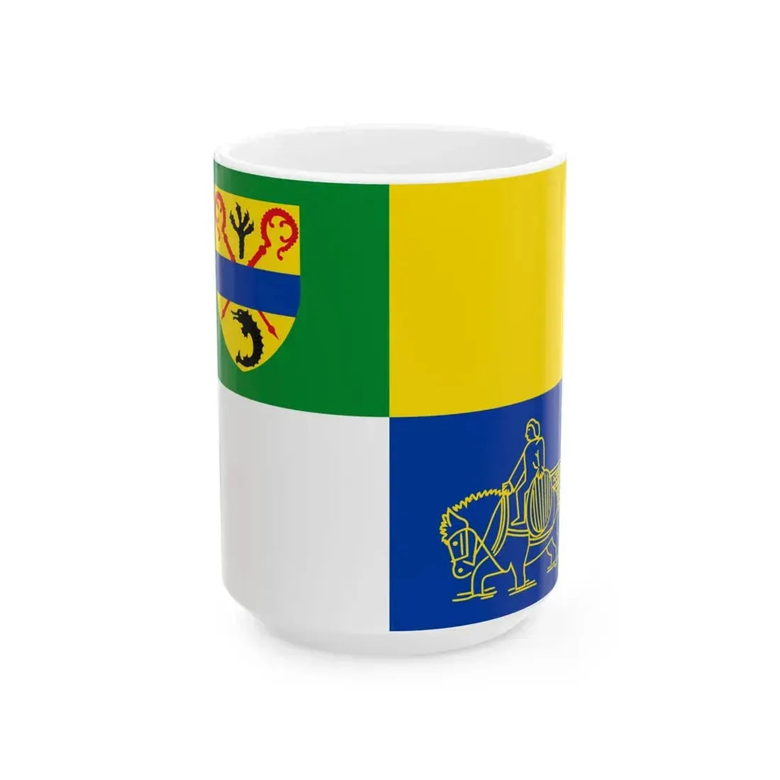 Koksijde vlag (Belgium) White Coffee Mug 15oz - Go Mug Yourself