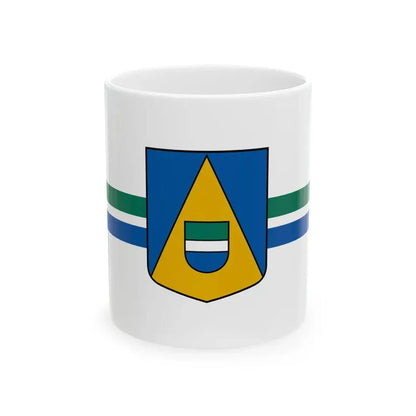 Kolkas pagasta karogs (Latvia) White Coffee Mug 11oz - Go Mug Yourself