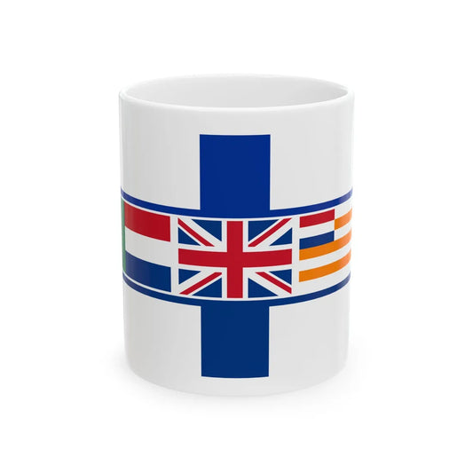 Komitee-ontwerp van Unievlag 1 (South Africa) White Coffee Mug 11oz - Go Mug Yourself
