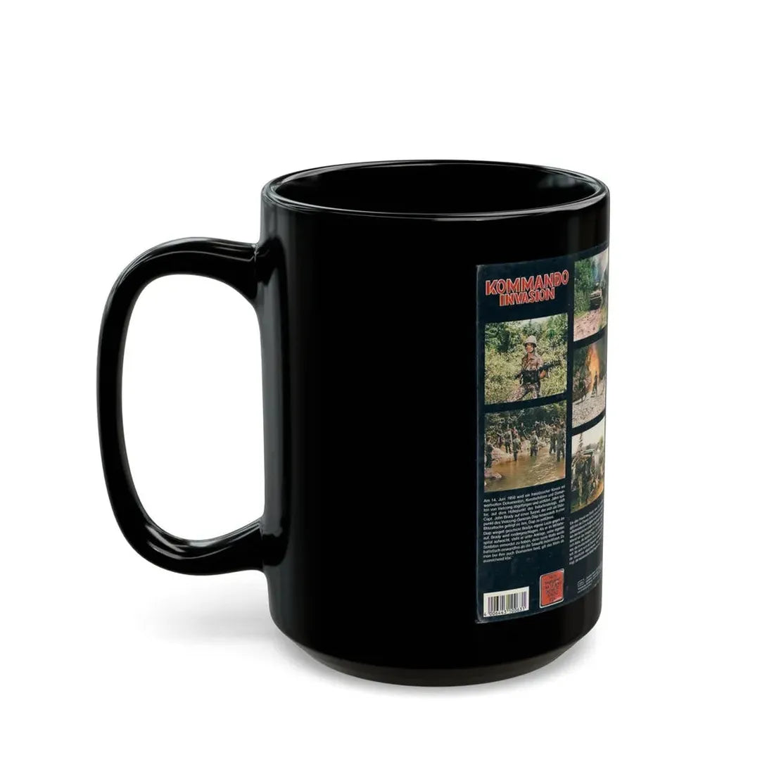 KOMMANDO INVASION (VHS COVER) - Black Coffee Mug - Go Mug Yourself