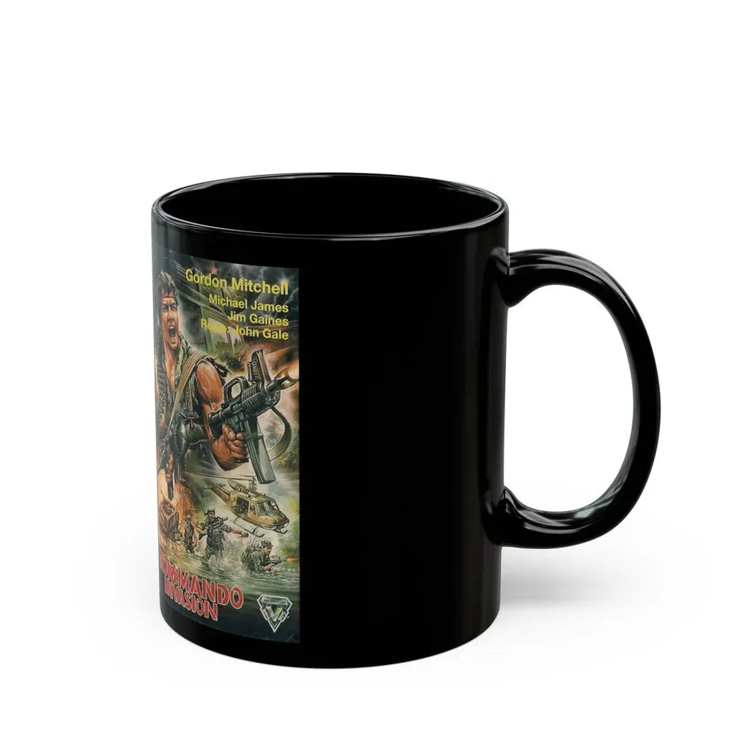 KOMMANDO INVASION (VHS COVER) - Black Coffee Mug - Go Mug Yourself
