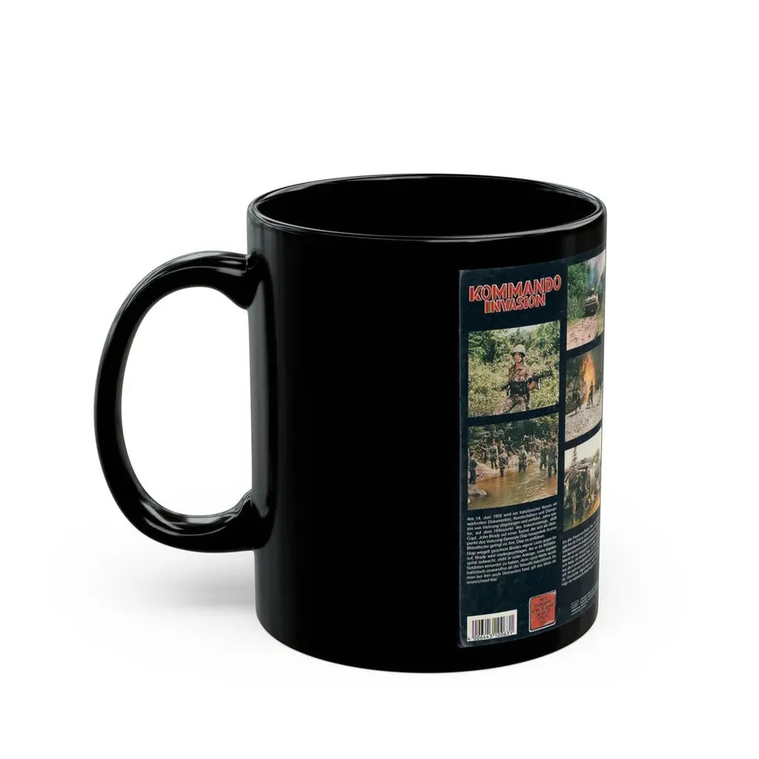 KOMMANDO INVASION (VHS COVER) - Black Coffee Mug - Go Mug Yourself