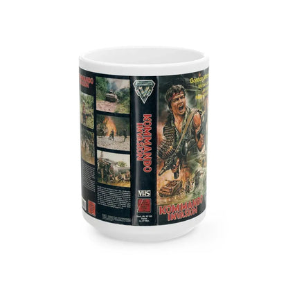 KOMMANDO INVASION (VHS COVER) - White Coffee Mug 15oz - Go Mug Yourself