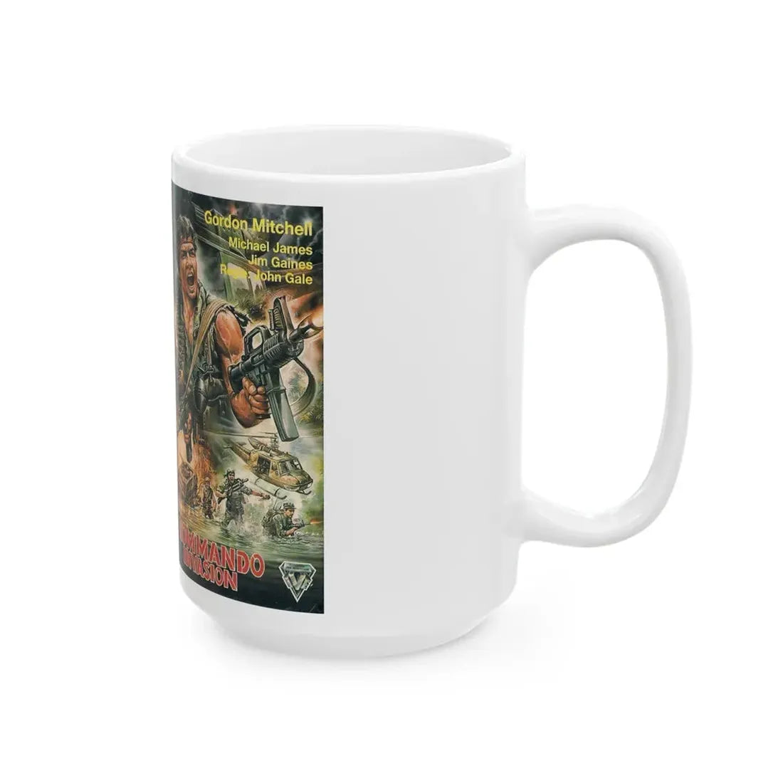 KOMMANDO INVASION (VHS COVER) - White Coffee Mug - Go Mug Yourself