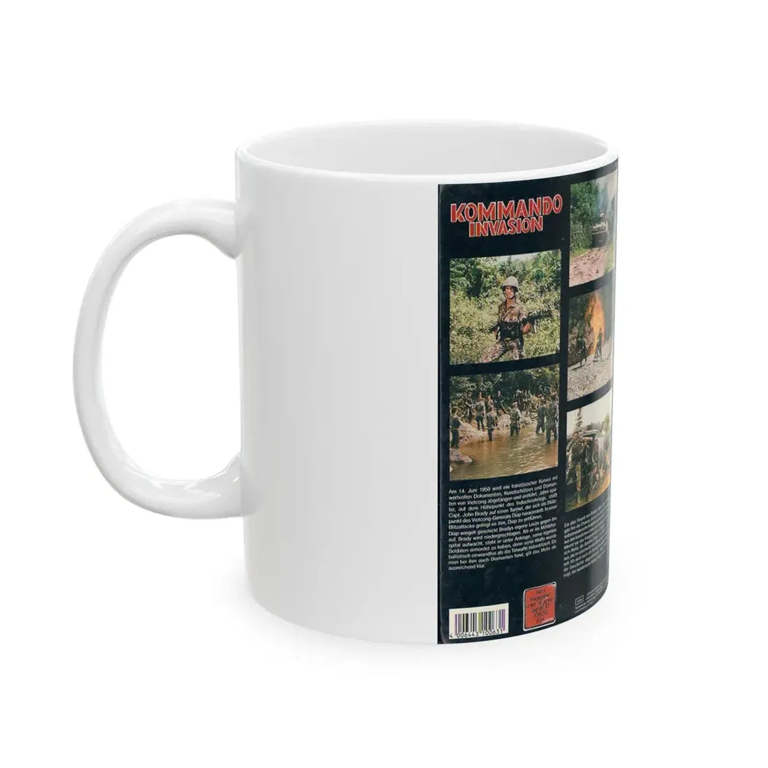 KOMMANDO INVASION (VHS COVER) - White Coffee Mug - Go Mug Yourself