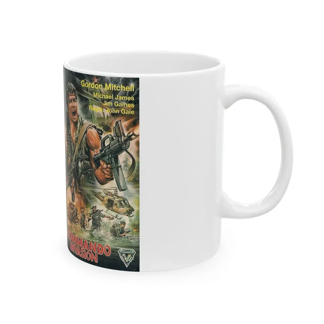 KOMMANDO INVASION (VHS COVER) - White Coffee Mug - Go Mug Yourself