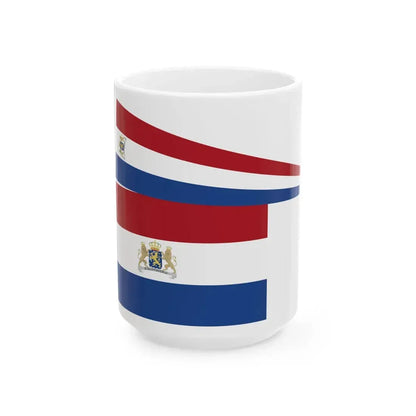 Koninklijke vlag met brede wimpel Nederland 1815-1908 (Netherlands) White Coffee Mug 15oz - Go Mug Yourself