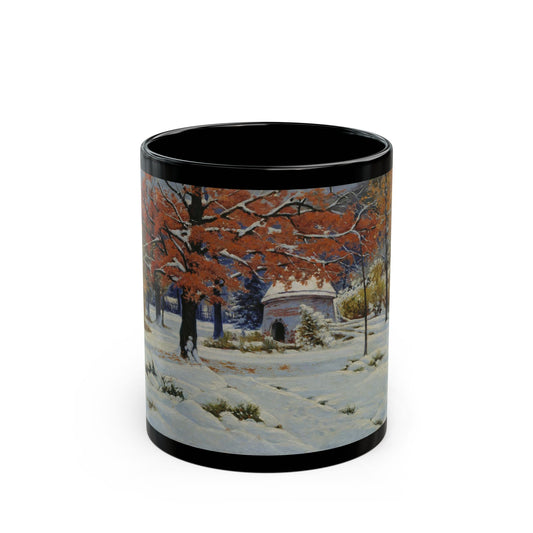 Konstantin Yakovlevich Kryzhitsky (1858-1911) Early Snow - Black Coffee Mug-11oz-Go Mug Yourself