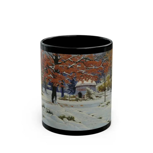 Konstantin Yakovlevich Kryzhitsky (1858-1911) Early Snow - Black Coffee Mug 11oz - Go Mug Yourself